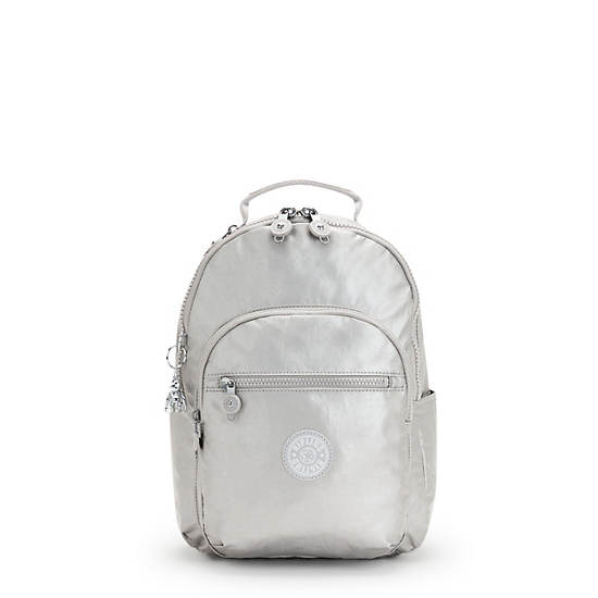 Kipling Seoul Small Metallic Tablet Backpacks Bright Metallic | CA 1611NW